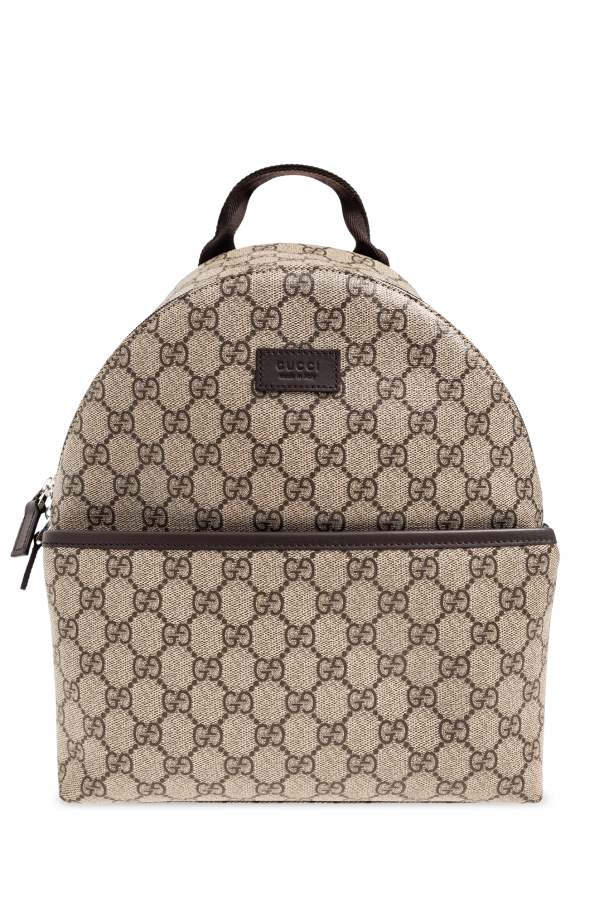 SchaferandweinerShops Switzerland Beige Backpack with monogram Gucci Kids GUCCI GG SUPREME CANVAS BACKPACK